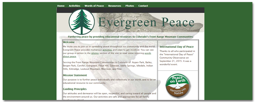 evergreenpeace.org website
