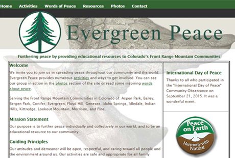 Evergreen Peace website